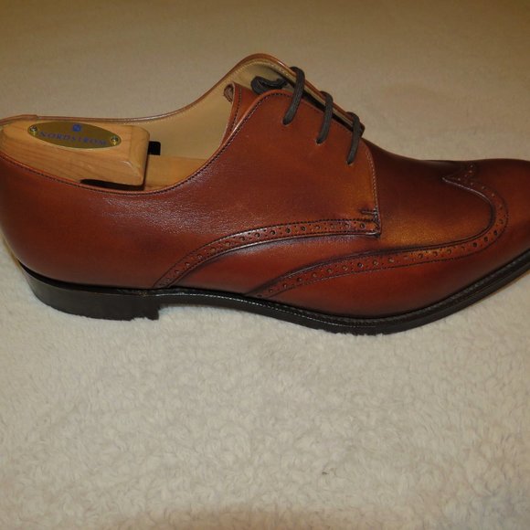 Church's Glasgow Brandy Brown Leather Wingtip Oxfords Size 12F NWB - Picture 2 of 12